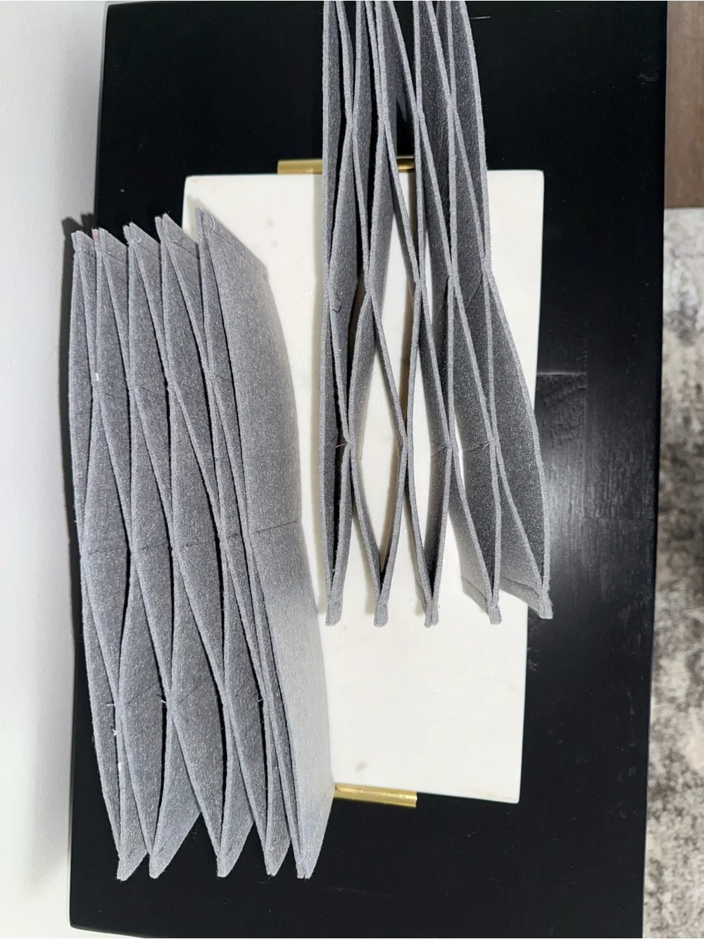 Grey Felt Honeycomb Drawer Organizer Set